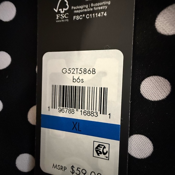 NWT Karl Lagerfeld women’s Black and White Polka Dot Blouse sleeveless size xl - Picture 6 of 10